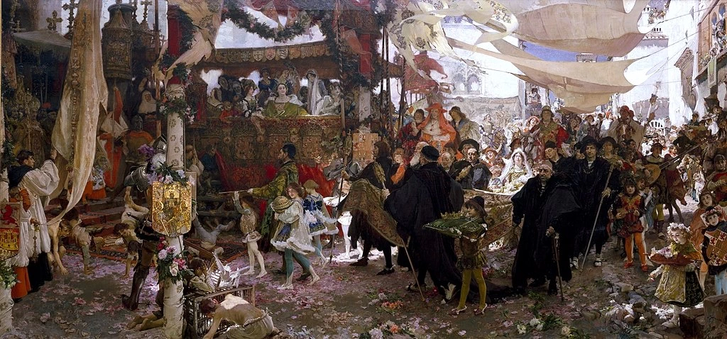 Processione del battesimo del principe Don Juan, figlio dei monarchi cattolici, per le strade di Siviglia - Museo del Prado, Madrid
